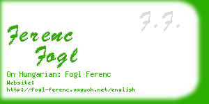 ferenc fogl business card